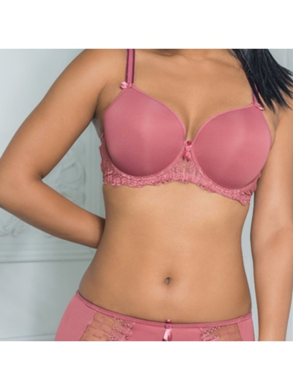 Fit Fully Yours Full Coverage Elise Underwire Bra Pink Lace Lingerie 34G